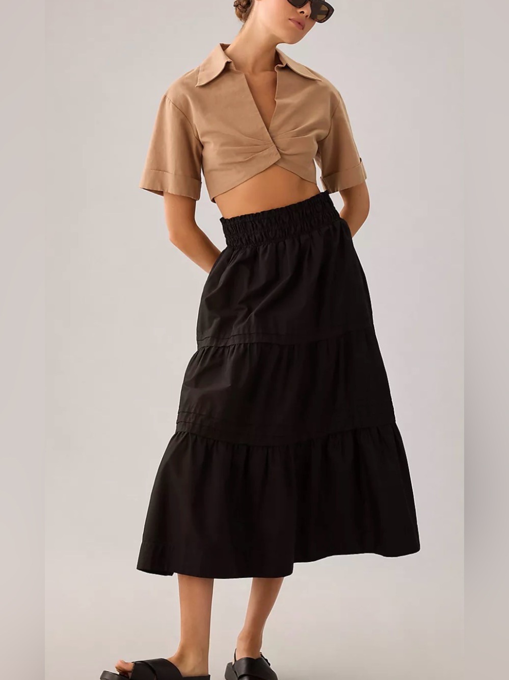 Anthropologie Somerset Maxi Skirt Black Size Large